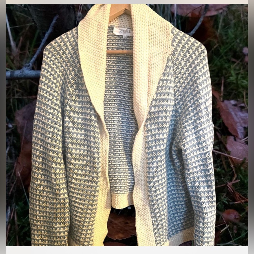 The Great. The Minicheck Lodge Cardigan In Morning Sky Women's  Size 0 XS